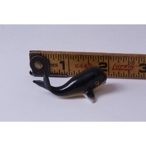 Hegan Reneker Bone China Sperm Whale, Black, Little, Tiny, 2", Figurine, Ceramic - Picture 3 of 3
